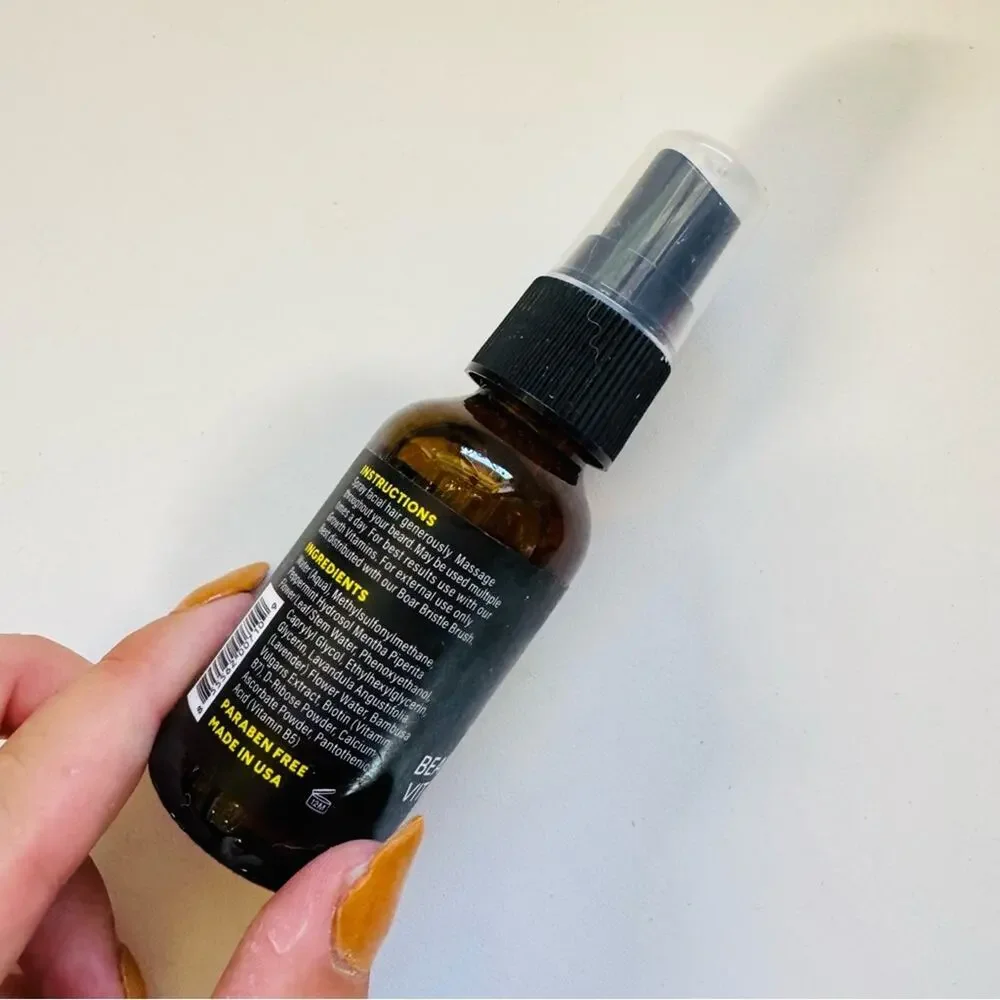 MENS NEW SEPHORA Beard Club Hair Grow Castor Oil Scented Vitamin Spray Bundle